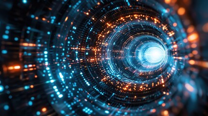 Obraz premium Digital vortex representing the immersive experience of VR technology