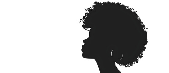 A powerful black woman silhouette representing black lives matter, juneteenth, and afro american freedom, suitable for posters, templates, and social justice activism.