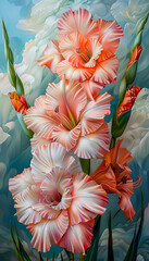 Blossoming Beauty: A Pastel Symphony of Pink Gladiolus