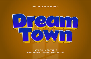 dream town editable text effect
