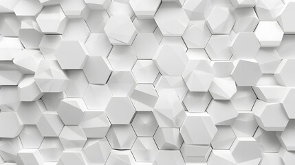 White polygon textured background.