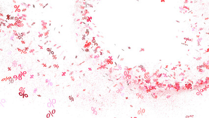 Sales icons floating in the air 3D rendering transparent PNG