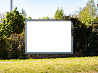 Empty billboard for an advertisement mockup. Template with a free space to test the ad content....