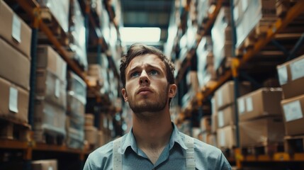 Obraz premium Displeased Young Worker Overwhelmed by Heavy Workload