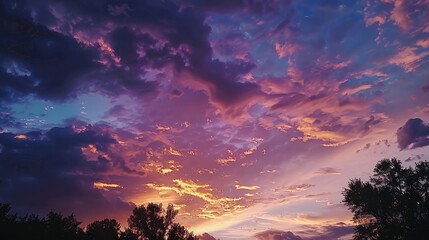 Fototapeta premium A twilight sky with the first stars starting to appear, capturing the magic of the evening