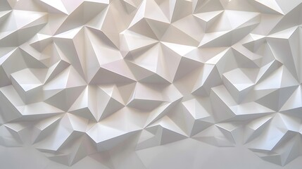 White polygon textured background.