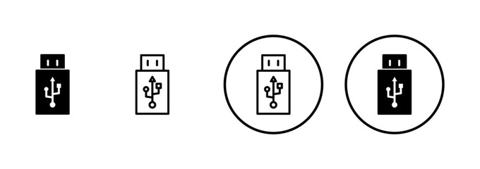 Usb icon vector isolated on white background. Flash disk icon vector