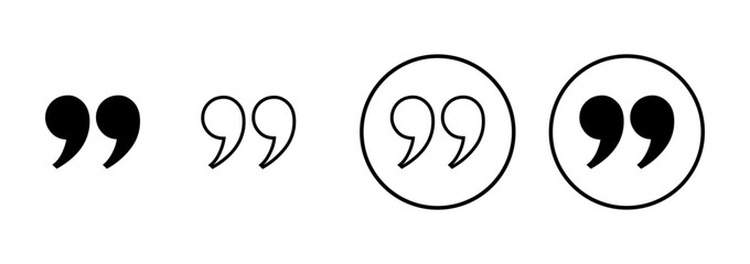 Quote icon vector isolated on white background. Quote sign icon. Quotation mark symbol.