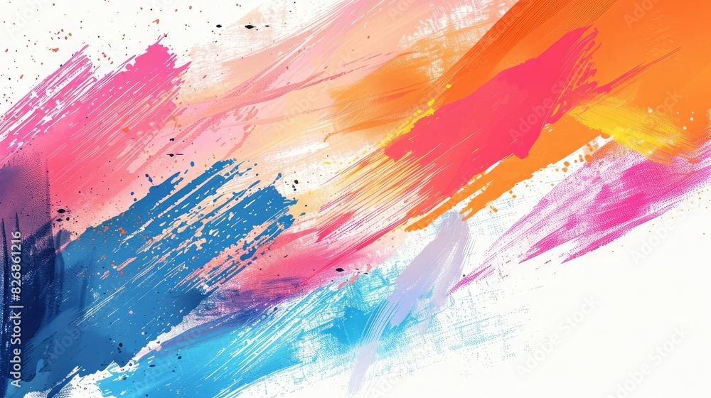 Poster abstract background with brush strokes in various colors, creating a vibrant and artistic feel