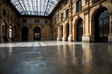 Naklejka premium Paris, France. March 6. 2022. Old building of the largest museum of antiquity, the Louvre, dating from the 18th century. Historic monument of Paris. 