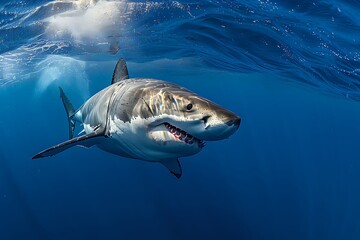 Fototapeta premium Great White Shark Underwater
