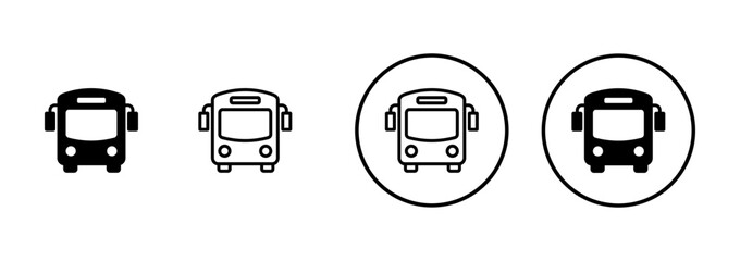 Bus Icon vector isolated on white background. Black bus vector icon