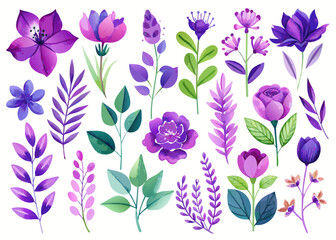 set of flowers