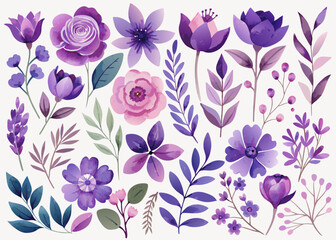 purple floral watercolor pattern