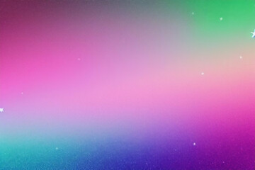 Pink pastel background with hearts and bokeh. Fantasy kawaii magic sky with gradient. Cute vector print. Dreamy girly fantasy wallpaper.