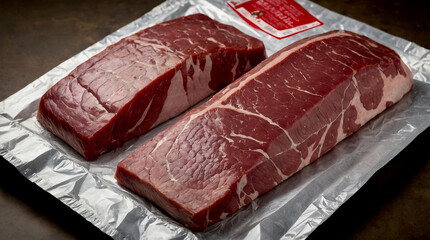 Fototapeta premium the vacuum packaging and how it allows customers to see the quality of the meat