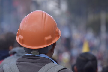 Worker at a protest