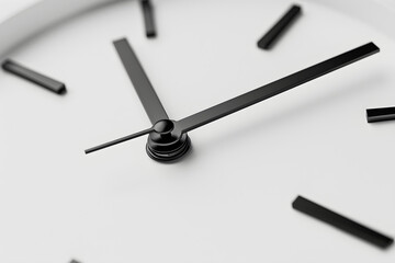 Minimalist Black and White Clock Face Representing Simple and Modern Timekeeping Concept