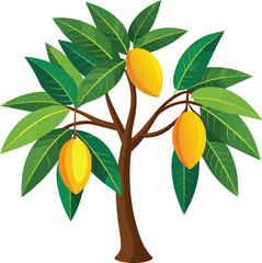 mango tree illustration Vector file 