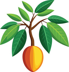 mango tree illustration Vector file 