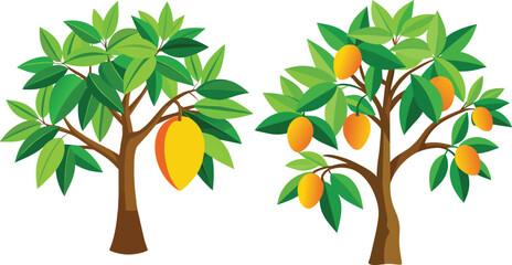 mango tree illustration Vector file 