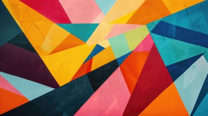 Fototapeta premium Close-up of vibrant geometric shapes overlapping each other in an abstract design