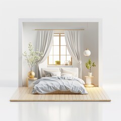Bright and modern bedroom UHD Wallpaper