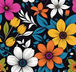 seamless floral pattern, seamless, floral, vector, wallpaper, nature, summer, spring, illustration, design, leaf, art, decoration, textile