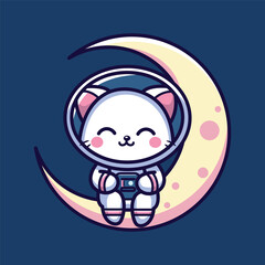 Funny vector illustration of Cat Astronout