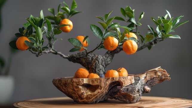 The Calamondin Orange Grown on Olive Wood