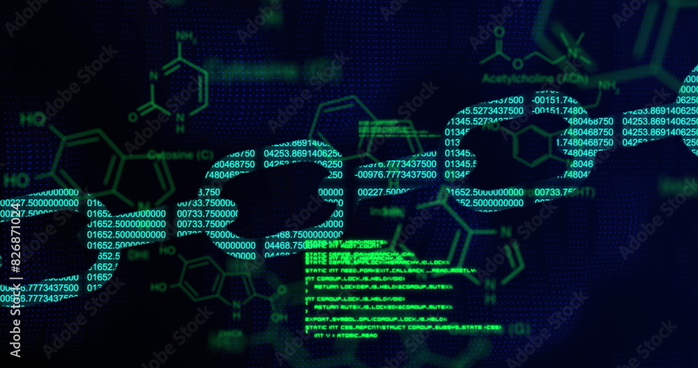 Poster diverse team of scientists analyzing data on multiple screens