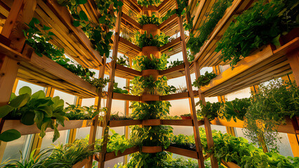 Obraz premium Exploring Vertical Farming: The Future of Sustainable Agriculture