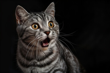 an American shorthair cat flehmen reaction generated by AI