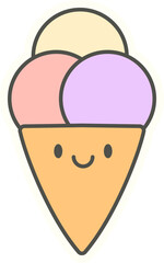 Ice Cream Doodle Sticker