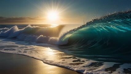 Amazing natural scenery of ocean waves