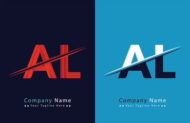 AL Letter Logo Template Illustration Design.