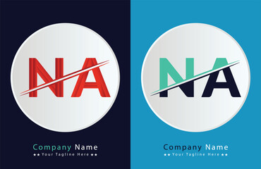 NA Letter logo design vector template.
