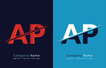 AP Letter logo design vector template.