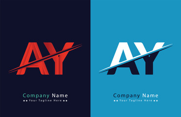 AY Letter Logo Template Illustration Design.
