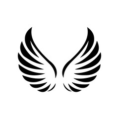 Fototapeta premium Simple angel feather wings silhouette design vector