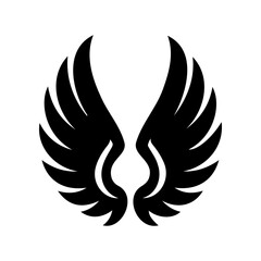 Fototapeta premium Simple angel feather wings silhouette design vector
