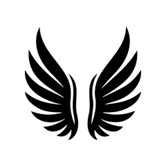 Obraz premium Simple angel feather wings silhouette design vector