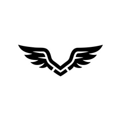 Obraz premium Simple angel feather wings silhouette design vector