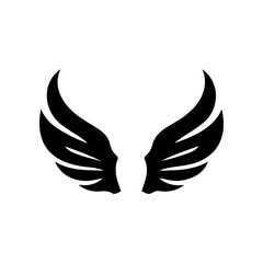 Obraz premium Simple angel feather wings silhouette design vector
