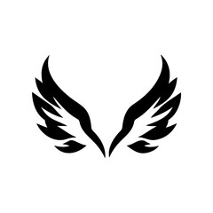 Obraz premium Simple angel feather wings silhouette design vector