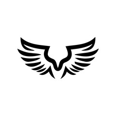 Obraz premium Simple angel feather wings silhouette design vector