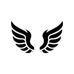 Obraz premium Simple angel feather wings silhouette design vector