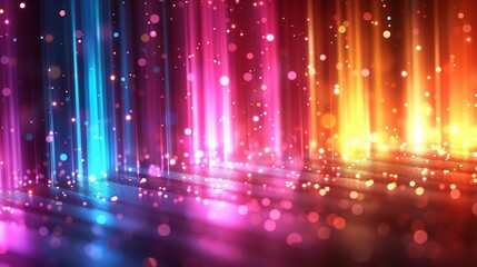 colorful abstract design with glowing line with dots and gradients background, overlapping layers on grunge texture background.