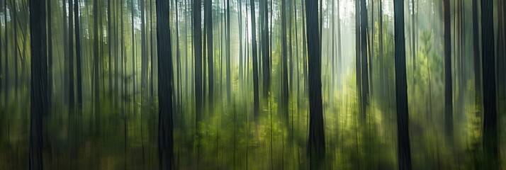 Obraz premium Realistic photography of coniferous forest. Abstract background of a northern forest