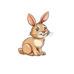 Obraz premium A Cute Rabbit Cartoon, Cartoon Illustration